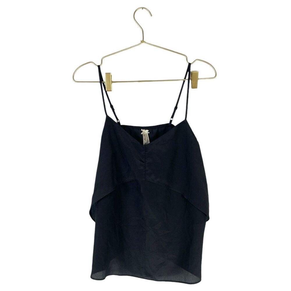 Cherry Lane Women's Black Sleeveless Flowy Tank Top Size 10 Casual 615